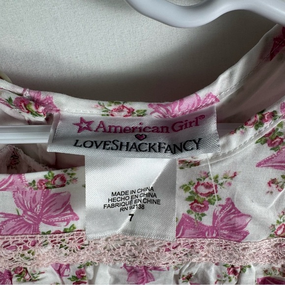 NWT American Girl Pink Floral Top Girls Size 7 - Picture 3 of 6